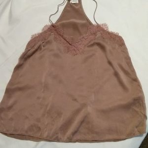 CAMI strappy lace and silk blouse